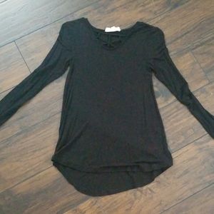 Girls Black Long Sleeve Shirt